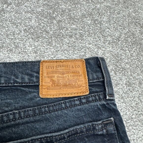 Levi's Wedgie Icon Button Fly Ankle Denim Jeans Women 27 Black High Rise Stretch - Picture 8 of 16